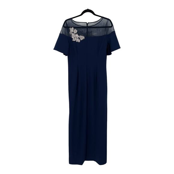 JS Collection dress Fleur beaded column gown blue size 8 - Picture 5 of 8